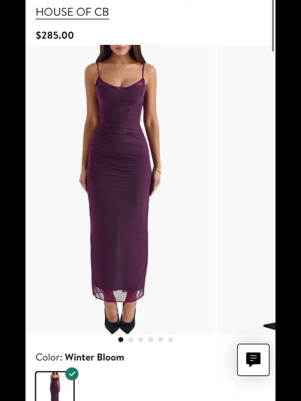 House of CB Nalini Dress Winter Bloom Purple Bias Slip Maxi Dress